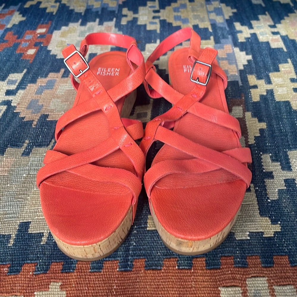 Eileen Fisher Coral Platform Strappy Sandals
